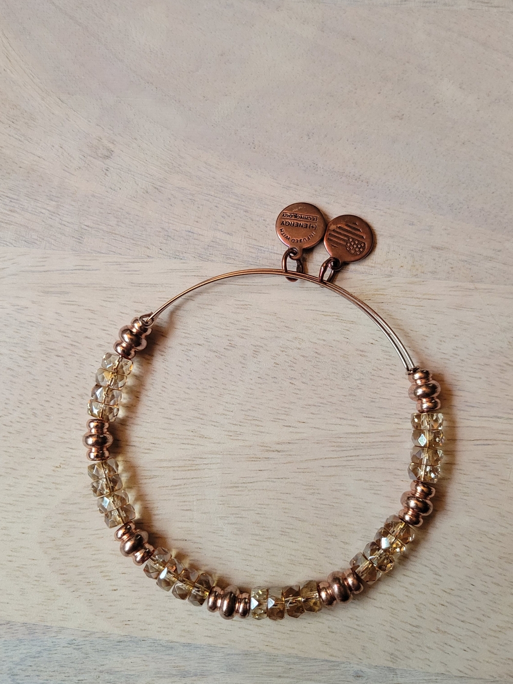 Alex and Ani Rose Gold-Tone Crystal & Bead Adjustable Bracelet